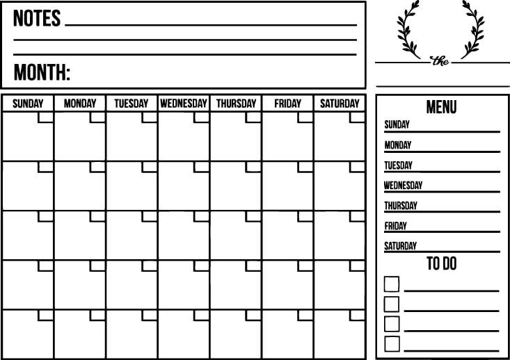 Calendar Template, Family Calendar, Editable in Canva, 2 Colors ...