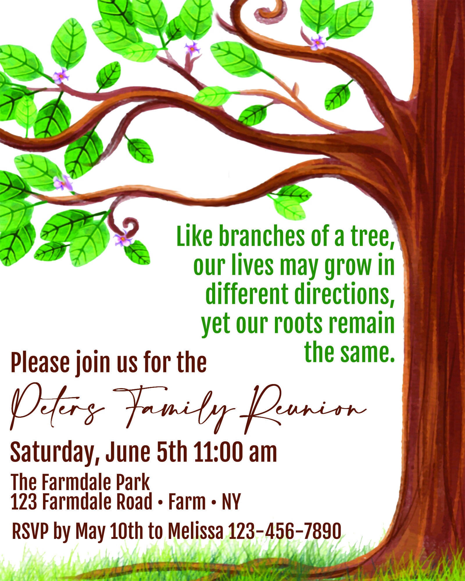 Family Reunion Flyer EDITABLE Event Flyer Poster Instant Etsy