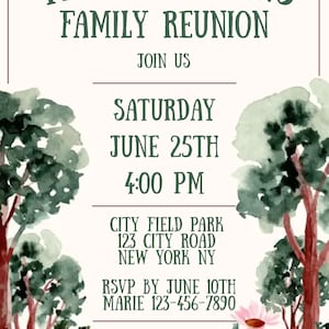 Family Reunion Invitation Template Party Editable in Photoshop