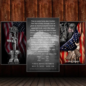 Militare, Soldato, Biglietto di preghiera, Modificabile, Stampabile, Digitale, Biglietto di preghiera commemorativo, File Canva modificabili, Download istantaneo, File 2 Vers 3