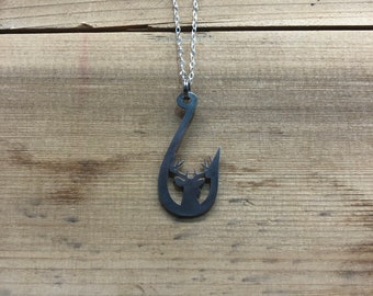 Antler Cross Necklace - Etsy