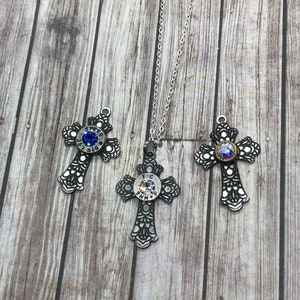 Stainless steel cross bullet necklace