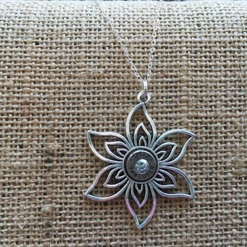 Flower Bullet Necklace Etsy