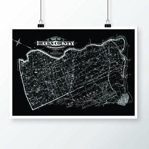 Bucks County, Pennsylvania | Vintage Map | Your Hometown | Custom Gift | Fine Art Paper Print | Giclee Map Print