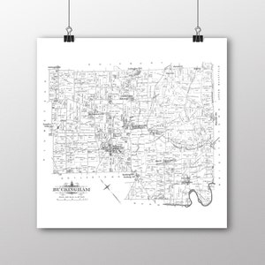 Buckingham, Pennsylvania | Vintage Karte | Ihre Heimatstadt | Bucks County Pennsylvania | Benutzerdefinierte Geschenk | Fine Art Papier drucken | Karte der Giclee Print