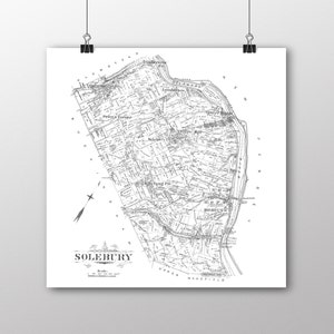 Solebury, Pennsylvania | Vintage Map | Your Hometown | Bucks County Pennsylvania | Custom Gift | Fine Art Paper Print | Giclee Map Print