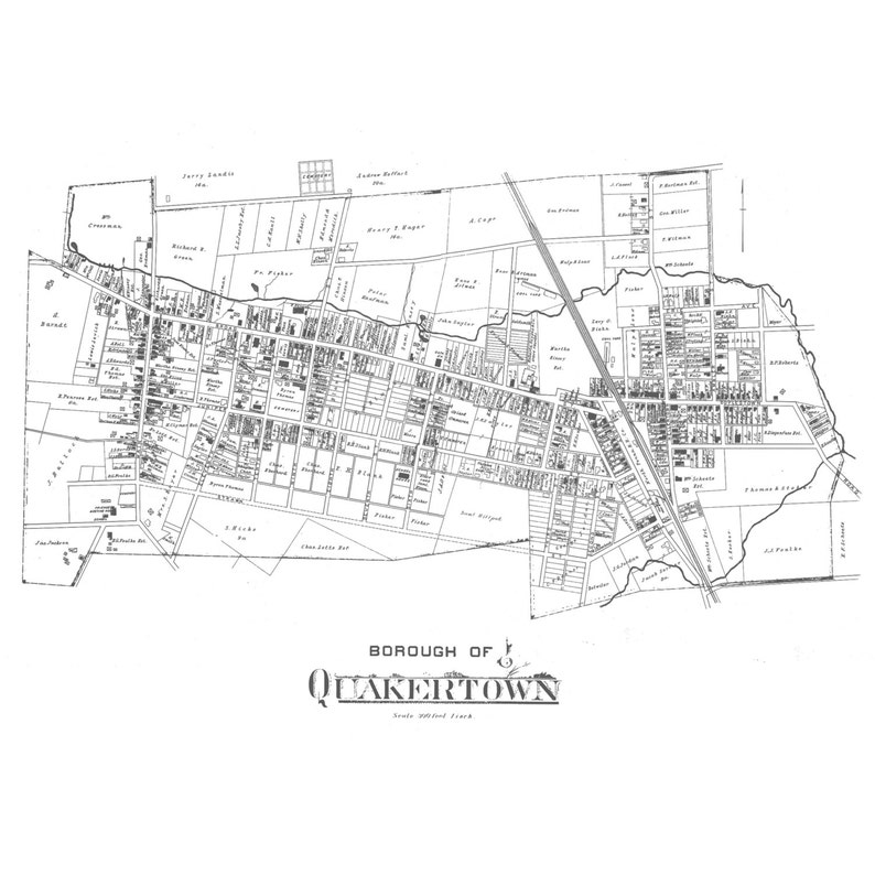 Quakertown Pennsylvania Vintage Map Your Hometown Bucks Etsy