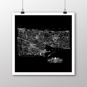 New Britain (Pennsylvania) | Vintage kaart | Uw woonplaats | Bucks County, Pennsylvania | Aangepaste Gift | Fine Art papier afdrukken | Kaart van Giclee Print