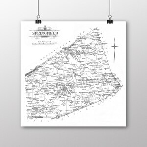 Springfield, Pennsylvania | Vintage Map | Your Hometown | Bucks County Pennsylvania | Custom Gift | Fine Art Paper Print | Giclee Map Print