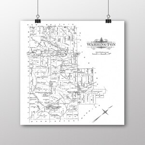 Warrington, Pennsylvania | Vintage Map | Your Hometown | Bucks County Pennsylvania | Custom Gift | Fine Art Paper Print | Giclee Map Print