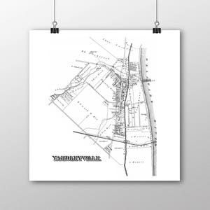 Yardley, PA | Vintage Map | Your Hometown | Bucks County Pennsylvania | Custom Gift | Fine Art Paper Print | Giclee Map Print
