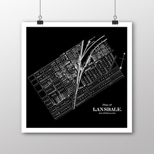 Lansdale, Pennsylvania | Vintage Map | Your Hometown | Montgomery Co Pennsylvania | Custom Gift | Fine Art Paper Print | Giclee Map Print