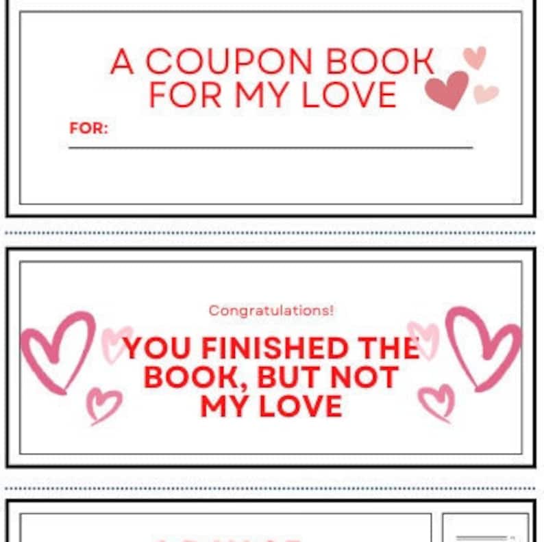 Love Coupon Book for Him/her. Printable Love Coupon Book, Editable Love Coupons, Birthday Gift ...