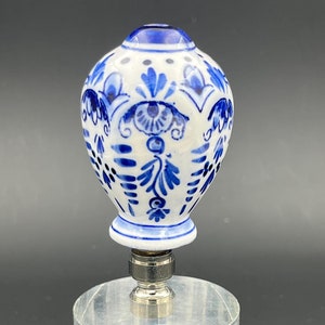 Custom Lamp Finial Featuring a Blue & White Delft Ginger Jar