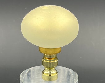 Custom Lamp Final Featuring a Glass Globe with a Frosted Gold Finish