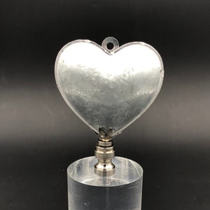 Custom Lamp Finial in the Shape of a Puffed Galvanized Tin Heart