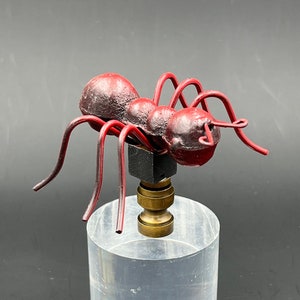 Custom Lamp Finial Featuring a Red Ant