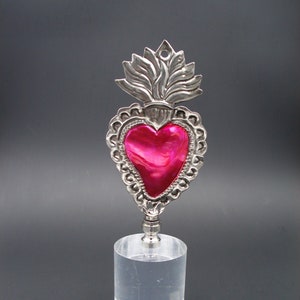 Custom Made Lamp final Featuring a Tin Hand Painted Milagro Heart.