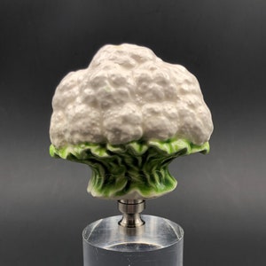 Custom Lamp finial Featuring a Bouquet of White Hydrangea
