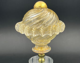 An OVERSIZED  Custom Lamp Finial Featuring a Handmade Murano Venetian Glass Globe