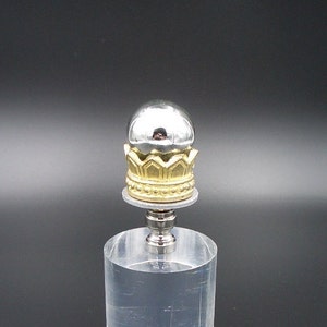 Custom Lamp Finial with a Silver Mirrored Orb & Matte Gold Crown
