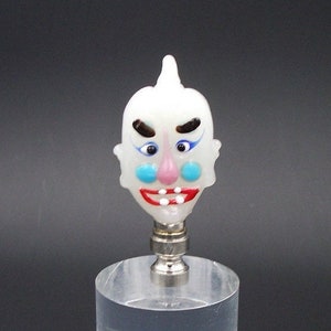 Custom Lamp Finial Featuring a Hand Made Chinese Glass Mask