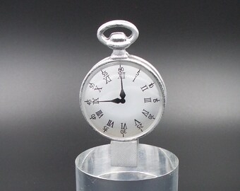 Custom Lamp Finial with a Silvered Reversible Pocket Watch