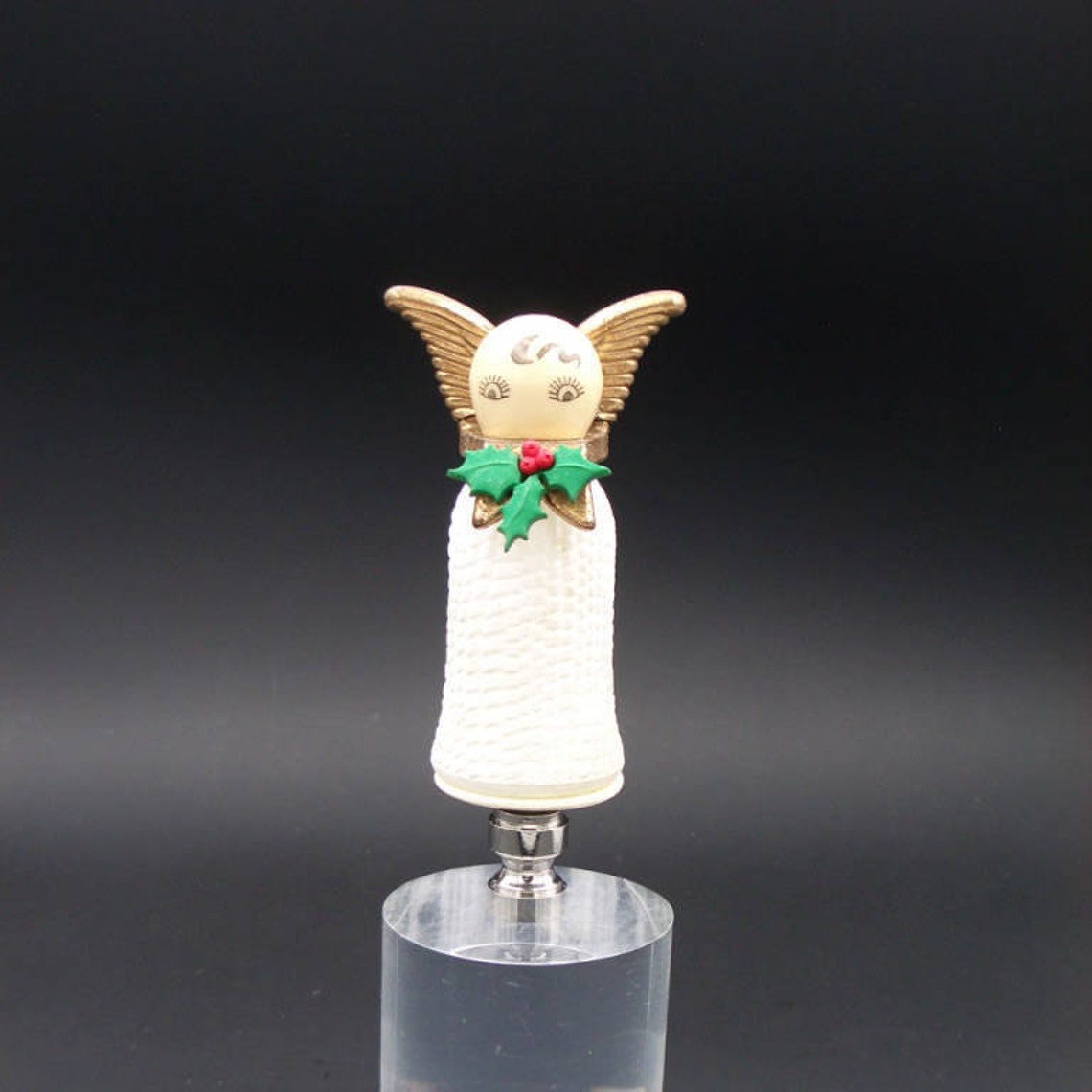 Custom Christmas Lamp Finial Featuring a Deco Tasseled Angle Etsy