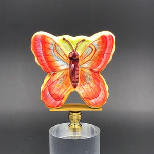 Custom Lamp Finial Featuring a Hand Painted Butterfly