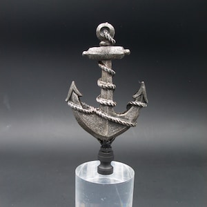 Custom Lamp Finial Featuring a Ship's Anchor with Twisted Roping.