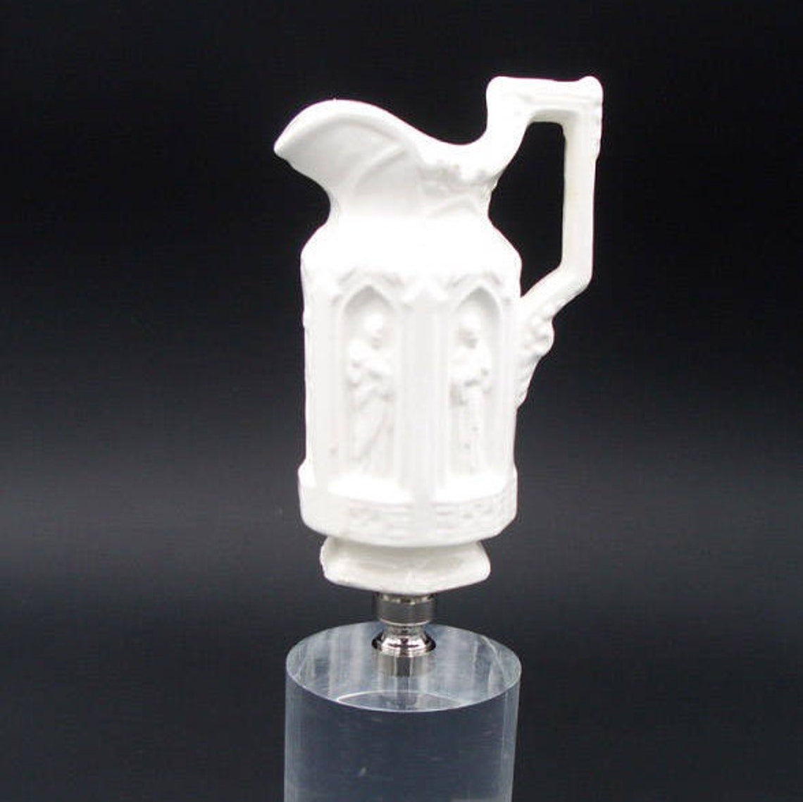 Custom Lamp Finial Featuring a White Porcelian Gothic Style Etsy