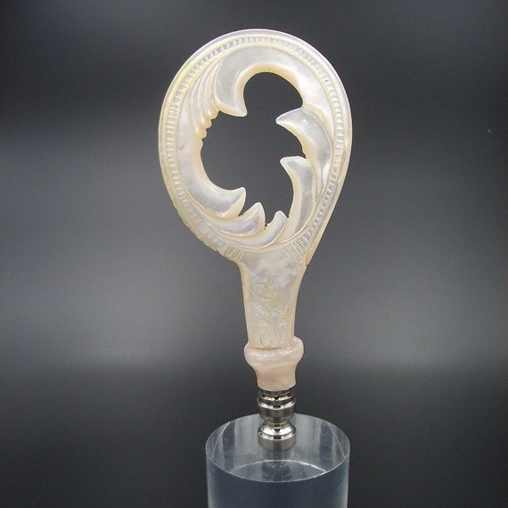 Custom Lamp FinialFeaturing a Horizontally Ribbed Bronze Sphere