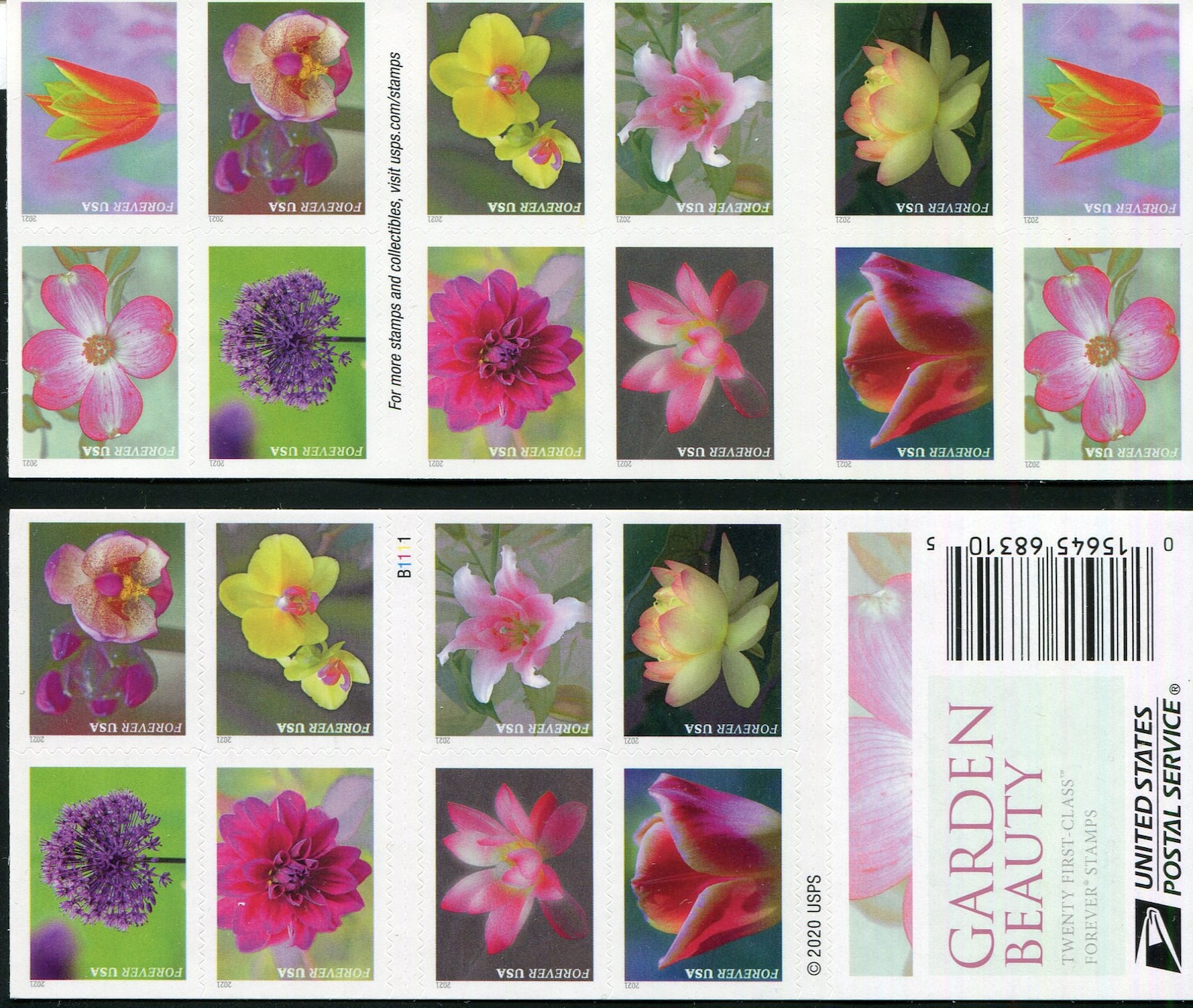 New Garden Beauty Forever Stamps Booklet of 20 2021 issue Etsy