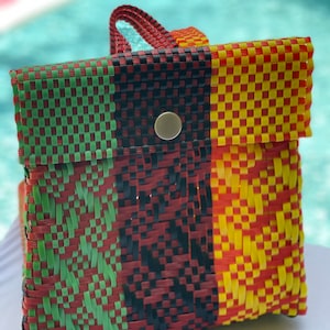 Mexican Backpack,Plastic Recycle Backpack, Handwoven Bag,Sustainable Backpack Woven Bags, Mexican Handbags
