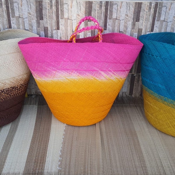 Large Handmade Colombian Basket Bag made of Eco-Friendly Straw