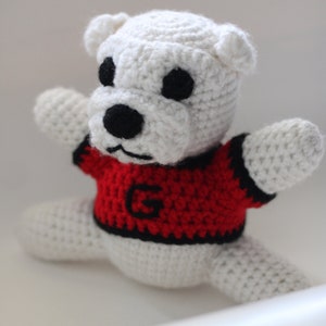 Georgia Bulldogs inspired crochet stuffed bulldog | UGA style mascot | Made to order