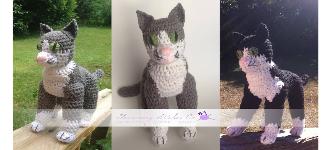 Realistic Crochet Cat Pattern PDF Download Crochet Cat Etsy
