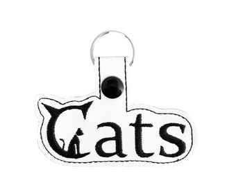 Black Cats Key Fob - Cat Key Chain