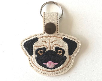 Pug Face Key Fob or Key Chain