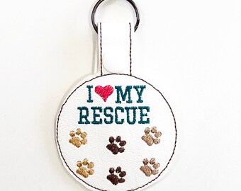 I Love My Rescue Key Fob