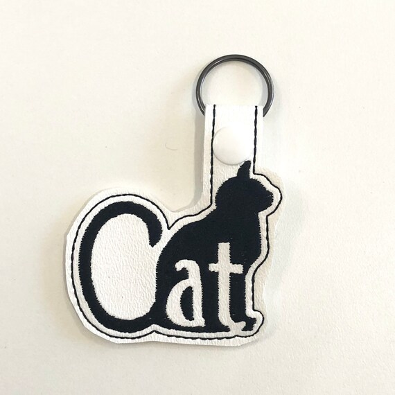 Black Cat Key Fob Cat Key Chain Etsy