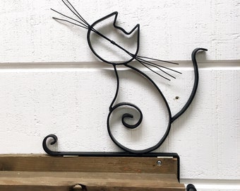 Cat Wall Decor - Metal Wall Art - Metal Cat Window Frame Topper - Door Frame Topper