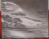 Articoli Simili A Scura Notte Luna E Nuvola Disegno