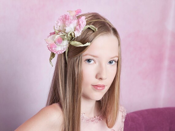 Silk Flower Headband Wedding Silk Flowers Bridal Fascinator Hat