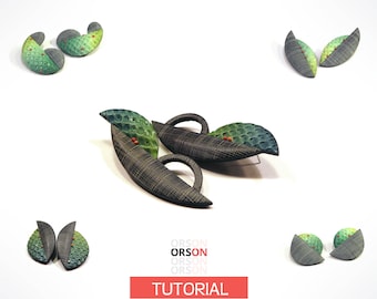 Orson's Originals Tango earrings in polymer clay Tutorial Ebook DIY Instructions - in English ONLY