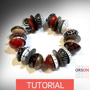 Orsons Original tutorial in polymer clay Too Funky with Cold Enamels - in ENGLISH ONLY