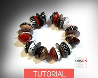 Orsons Original tutorial in polymer clay Too Funky with Cold Enamels - in ENGLISH ONLY