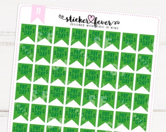 Payday Flag Planner Stickers for Recollections, Happy Planner, Plum Planner, Passion Planner (#11)