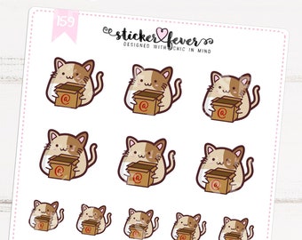 Caramel the Cat Package Planner Stickers for Recollections, Happy Planner, Passion Planner, Plum Planner... (#159)