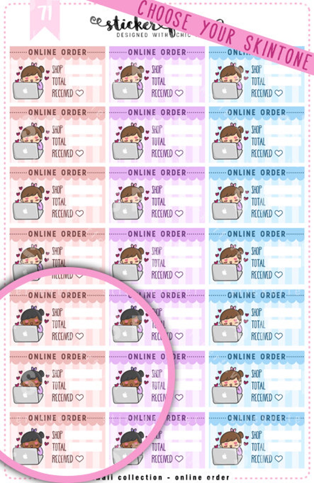 Online Order Tracker Kawaii Chibi Character Planner Stickers - Etsy